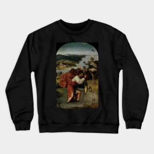 Saint Christopher Carrying the Christ Child - Hieronymus Bosch Crewneck Sweatshirt